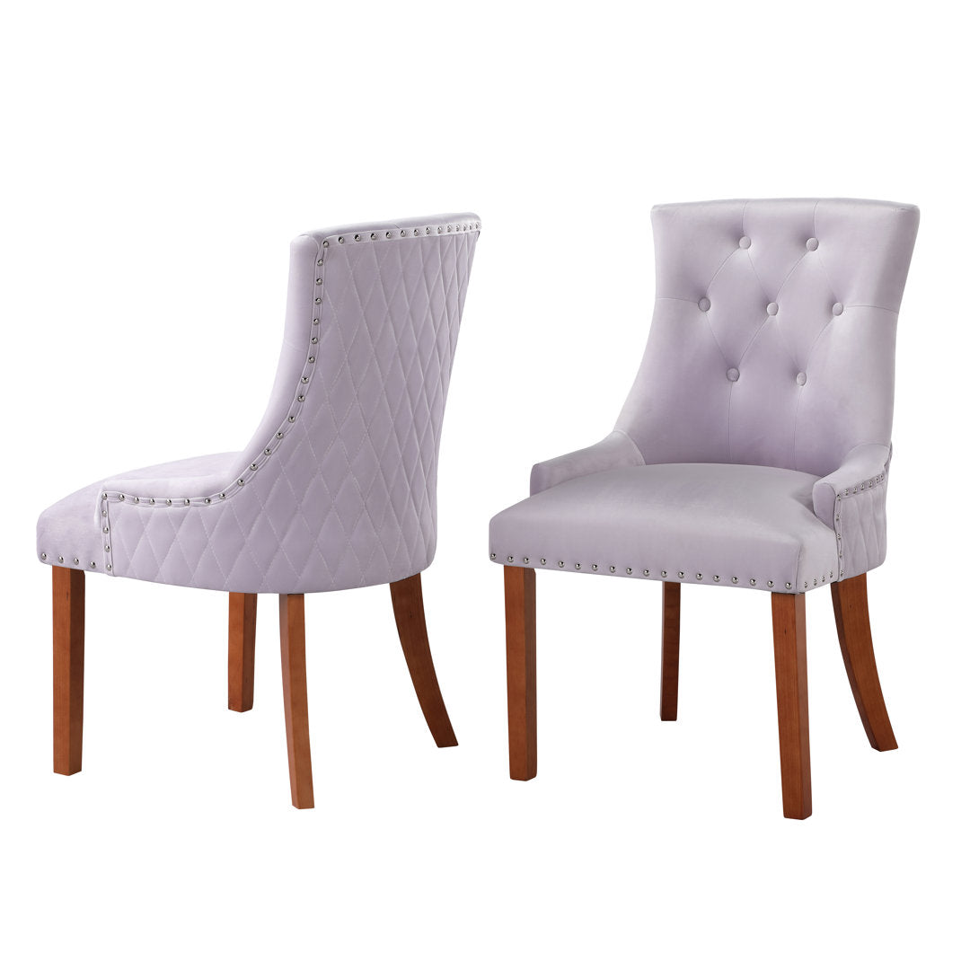 Bernyce Tufted Velvet Upholstered Dining Chair (Set of 2) Willa Arlo™ Interiors Upholstery Color: Iris