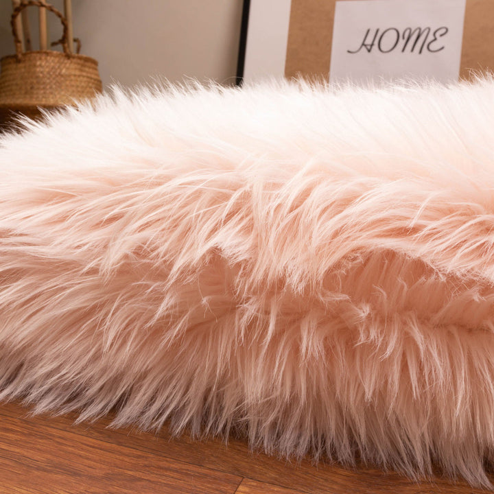 Diller Soft Pink Faux Sheepskin Fur Machine Washable Shag Fluffy Area Rug Willa Arlo™ Interiors Rug Size: Novelty 2' x 4'
