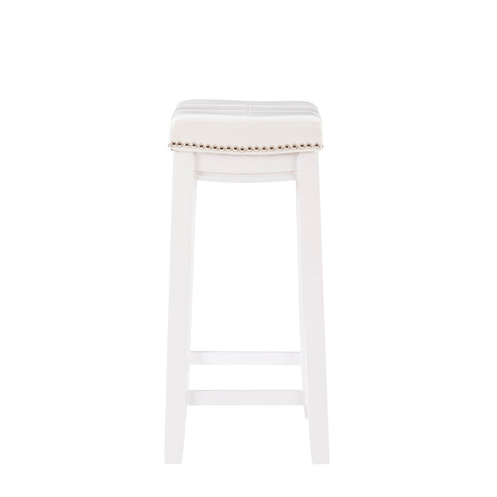 Arlyce Counter & Bar Solid Wood Backless Stool with Upholstered Seat Lark Manor™ Seat Height: Counter Stool (26.5" Seat Height)