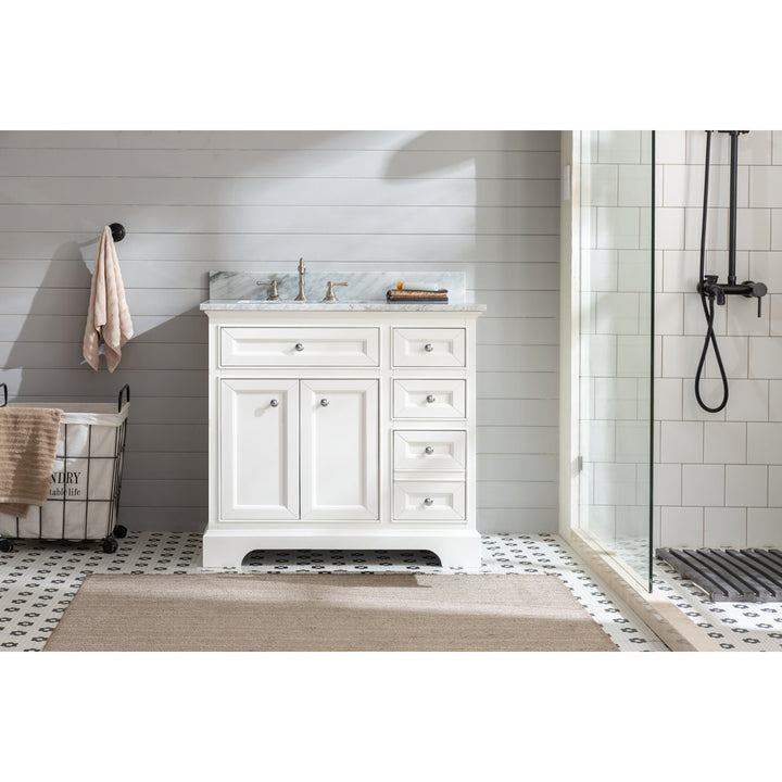 Amiri 37" Single Bathroom Vanity Set Birch Lane™ Base Finish: White