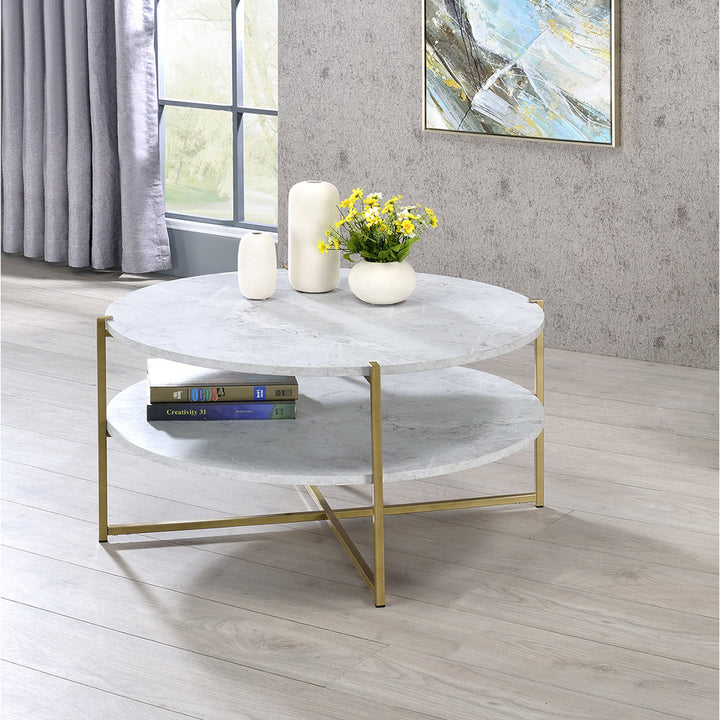 Huck Cross Legs Coffee Table with Storage Etta Avenue™