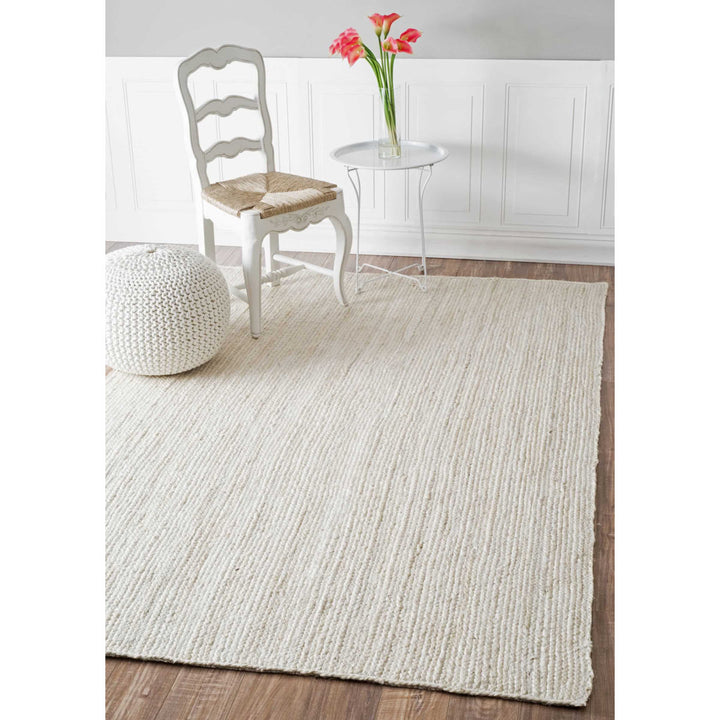 Cruise Handmade Braided Jute Area Rug in Off White Highland Dunes Rug Size: Rectangle 6' x 9'