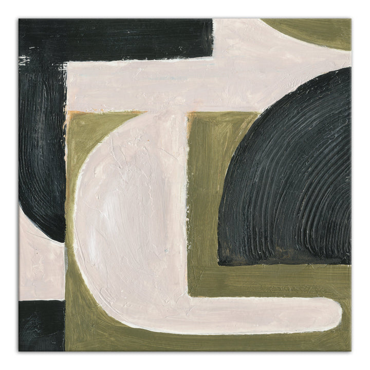 Abstract with Green - Painting on Canvas Ivy Bronx Size: 20" H x 20" W x 1.25" D Format: Wrapped Canvas