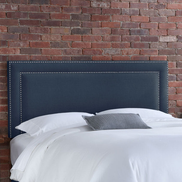 Rowberrow Upholstered Panel Headboard Mercury Row® Size: California King Upholstery: Navy Twill