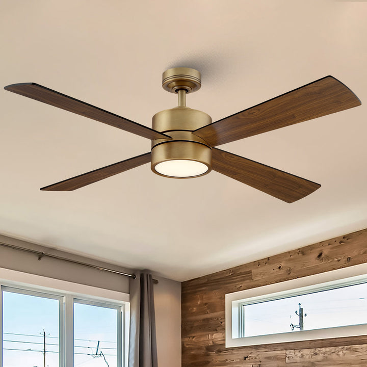 52" 4 - Blade Ceiling Fan With LED Lights And Remote Control Included Wade Logan®
