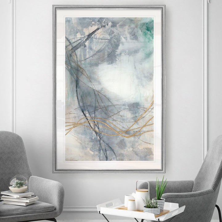 Undulating Oro II - Painting Print on Canvas Etta Avenue™ Size: 22.5" H x 30.5" W x 1.5" D Format: Silver Framed