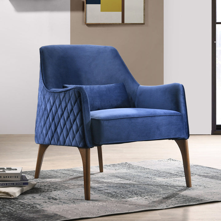 Upholstered Diamond Tufted Lounge Accent Chair Armchair Mercury Row® Fabric: Blue Velvet