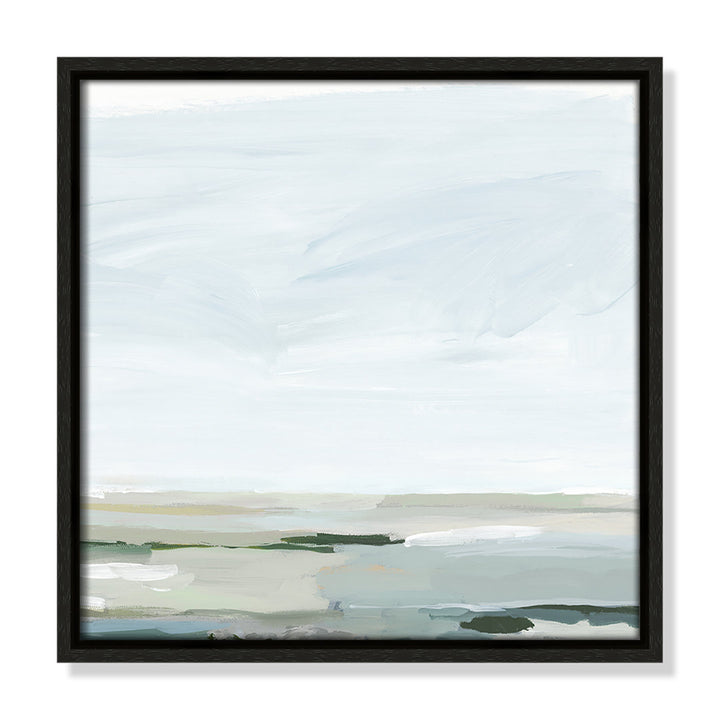 Pure Stillness - Floater Frame Painting Print on Canvas Joss & Main Size: 13.5" H x 13.5" W x 2" D Format: Espresso