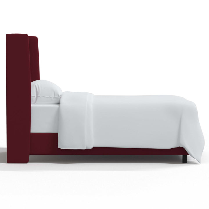 Dinapoli Upholstered Low Profile Standard Bed Mistana™ Color: Classic Berry Velvet Size: Twin
