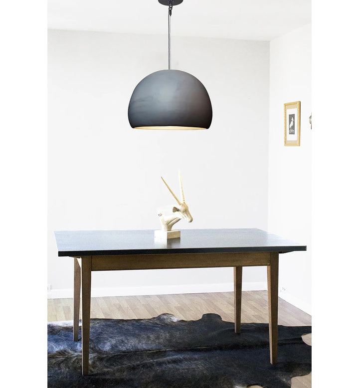 Clay 1 - Light Pendant Hammers and Heels Shade Color: Matte Black Bulb Included: No, Finish: Brass Braided