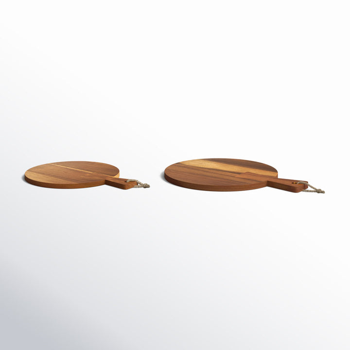 Rustic Serving Denmark 2 piece Acacia Wood Round Cutting Board Set (Set of 2) Denmark
