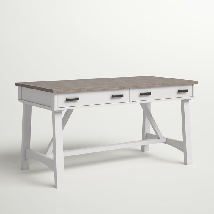 Bankston Desk with Built in Outlets Beachcrest Home™ Color: Natural/White