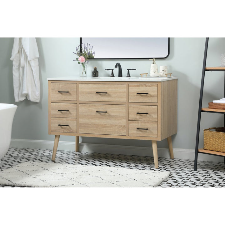 Burkley 48'' Single Bathroom Vanity Set Mercury Row® Base Finish: Mango Wood