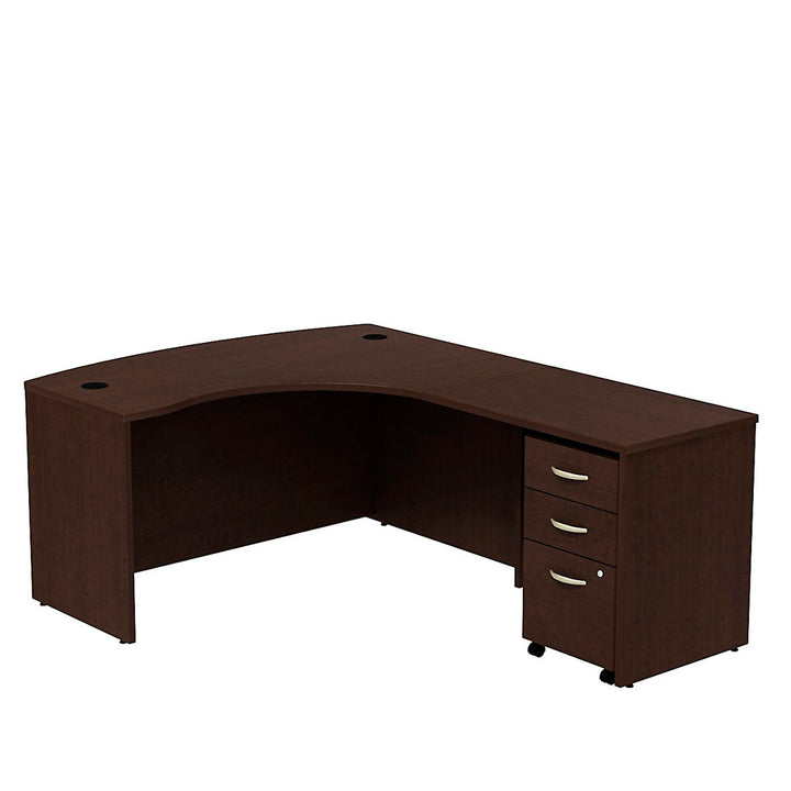 Series C L Shaped Desk with Mobile File Cabinet Bush Business Furniture Color: Mocha Cherry/Mocha Cherry Orientation: Right