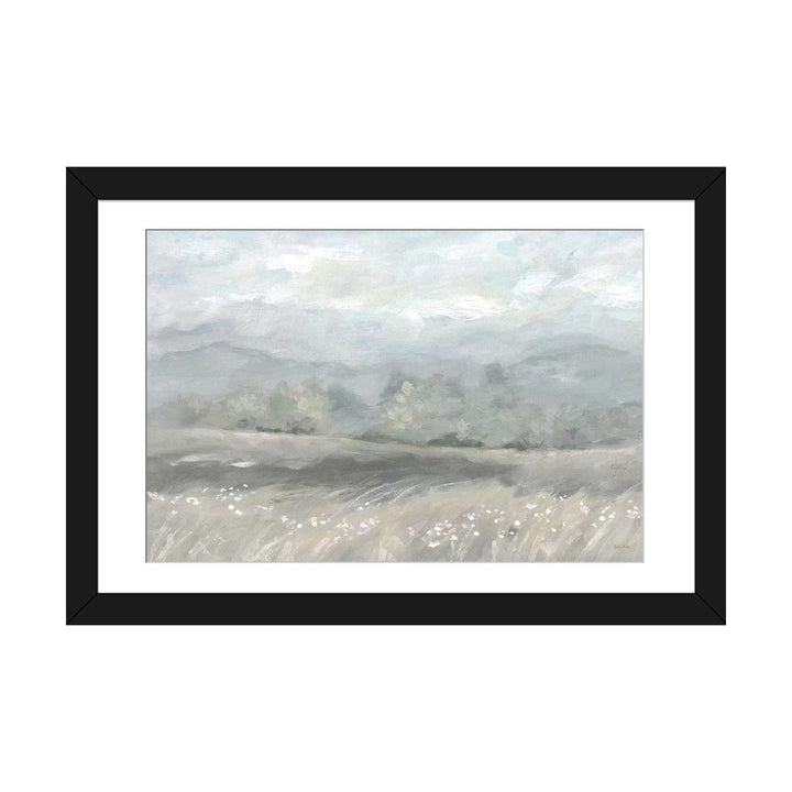 Country Meadow Landscape Neutral by Cynthia Coulter - Wrapped Canvas Painting Print East Urban Home Size: 16" H x 24" W x 1" D Format: Black Framed