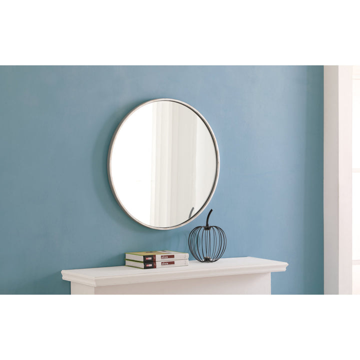 Sabine Metal Round Wall Mirror RE/FINE™ Size: 42" x 42" Finish: Silver