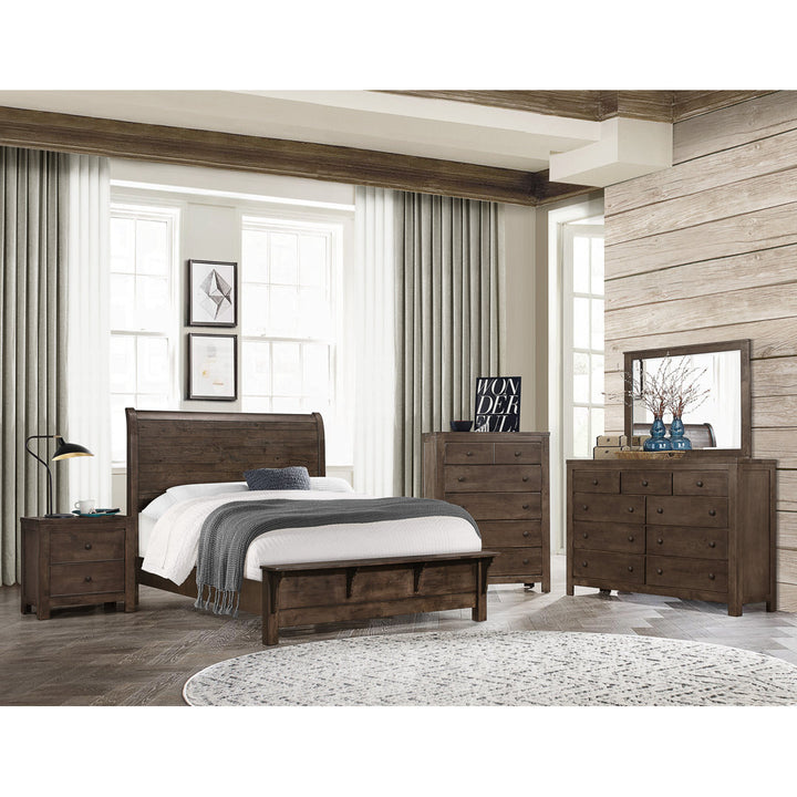 Geohagan Solid Wood Low Profile Standard Bed Loon Peak® Size: Queen