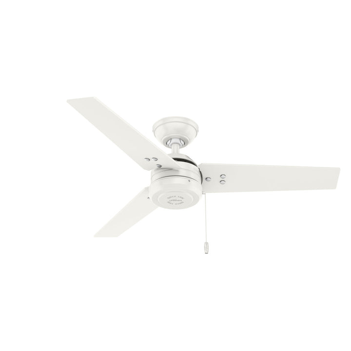 44" Cassius 3 - Blade Outdoor Standard Ceiling Fan with Pull Chain Hunter Fan Finish: Fresh White
