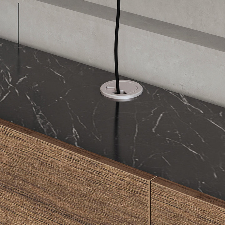 Callysta Floating TV Stand Up to 78" TV's Wall Mounted Media Console Millwood Pines Color:  Black Marble Design/Brown Wood