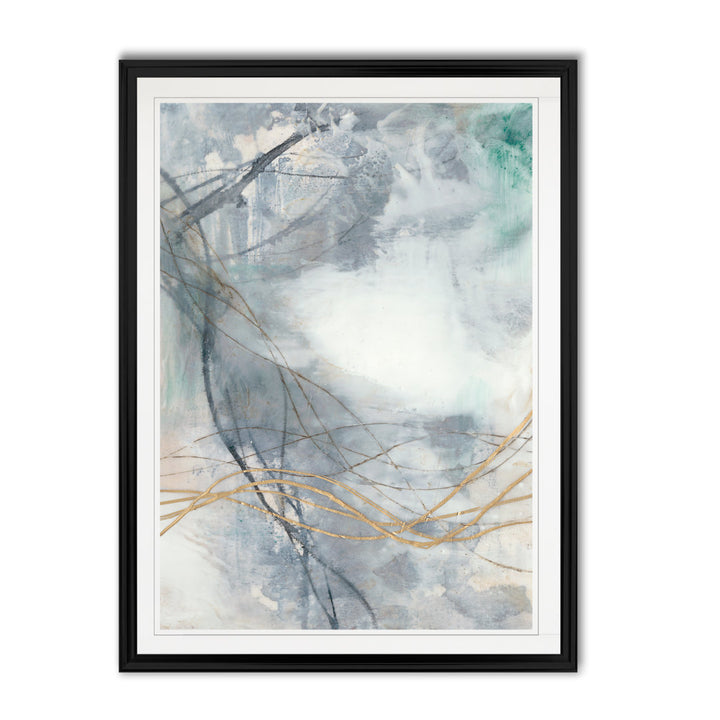 Undulating Oro II - Painting Print on Canvas Etta Avenue™ Size: 26.5" H x 36.5" W x 1.5" D Format: Black Framed