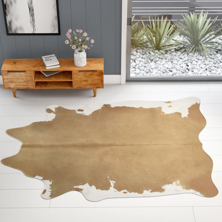 Charlize Hand Curated Cowhide Contemporary Whitish Beige 13 Area Rug AllModern Rug Size: Novelty 6' x 8'