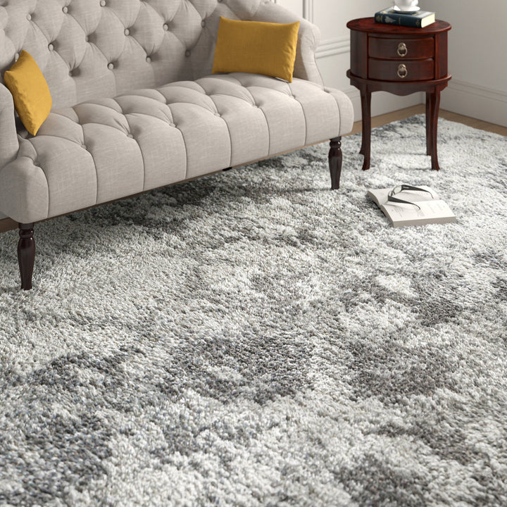 Dittman Geometric Gray/White Area Rug Wade Logan® Rug Size: Rectangle 8'10" x 12'