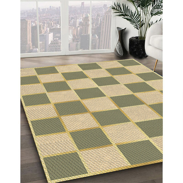 Checkered Wool Green/Ivory Area Rug East Urban Home Rug Size: Rectangle 8' x 10'