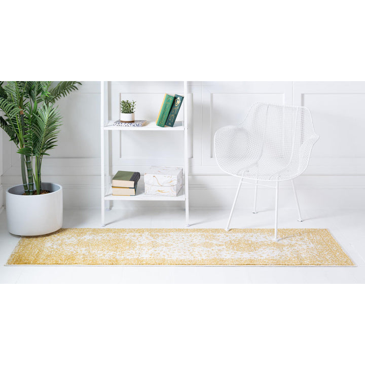 Oriental Yellow Area Rug Charlton Home® Rug Size: Runner 2' x 6'9"