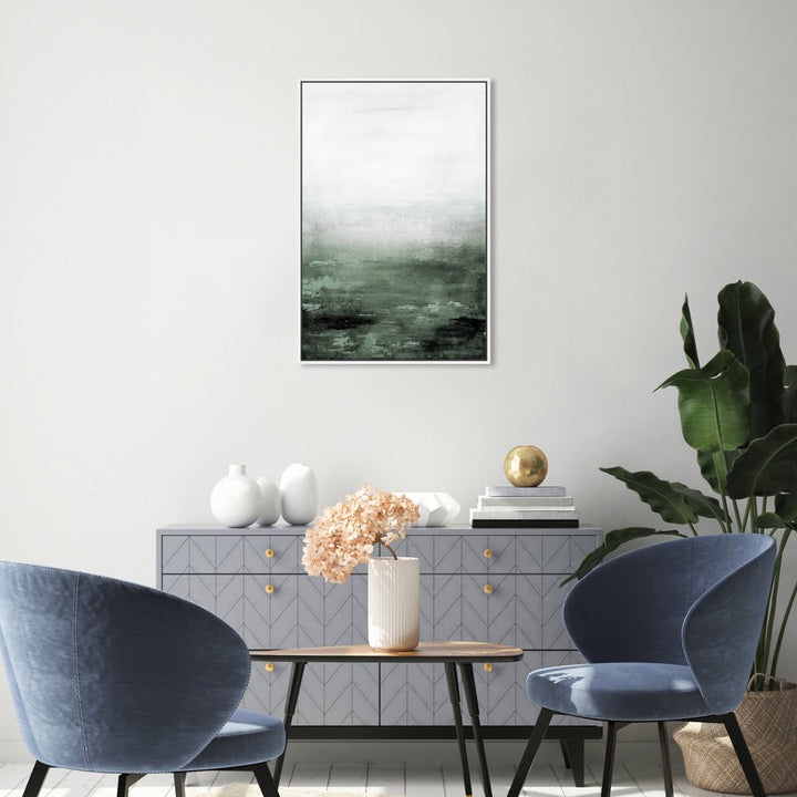Abstract Sail to the Moon Hunter Green - Painting Print Trent Austin Design® Size: 30" H x 20" W Format: White Framed Canvas