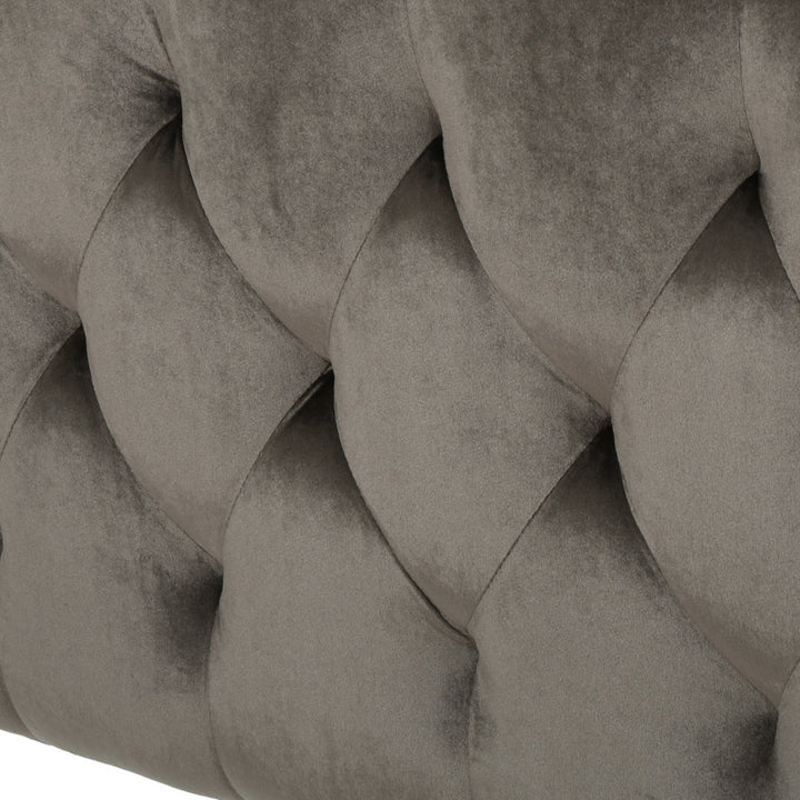 Danni Upholstered Metal Panel Headboard House of Hampton® Size: Full / Double Upholstery: Gray