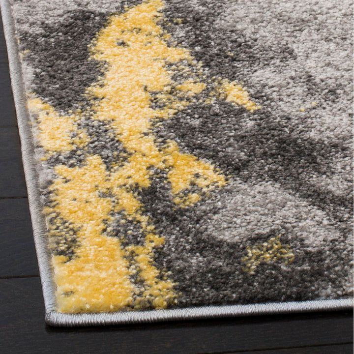 Riebe Abstract Power Loom Polypropylene Area Rug in Gray/Yellow Trent Austin Design® Rug Size: Square 8'