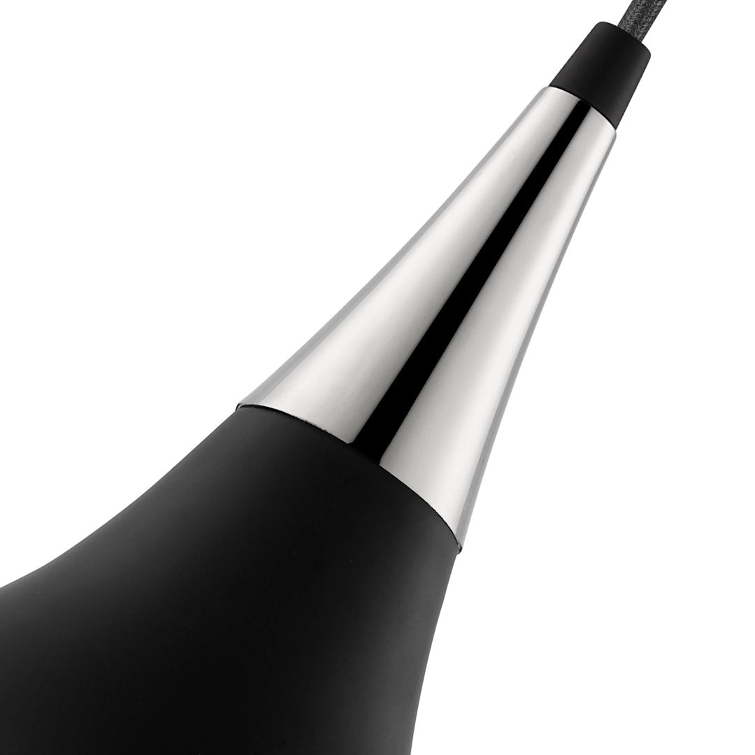 Braylon 1 - Light Single Teardrop Pendant Mercury Row® Size: 14" H x 14" W x 14" D Finish: Matte Black/Polished Nickel