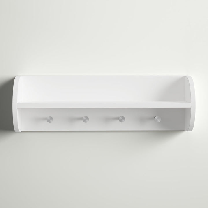 Kissena 4 - Hook Wall Mounted Coat Rack in White Andover Mills™