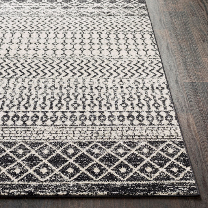 Lashavia Machine Woven Ivory/Dark Charcoal Area Rug Union Rustic Rug Size: Rectangle 3' x 5'