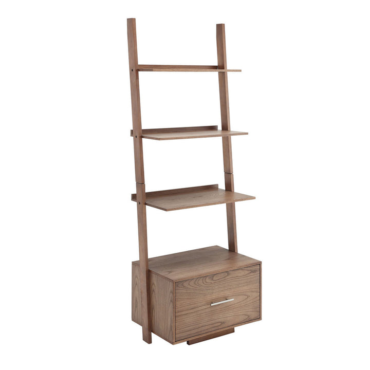 69'' H x 24.75'' W Solid Wood Ladder Bookcase Ebern Designs Color: Driftwood