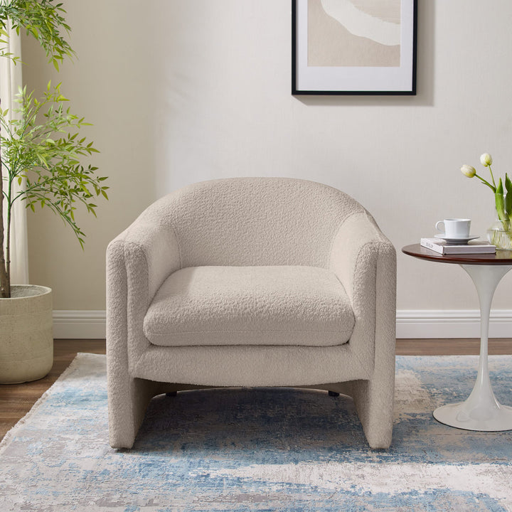 Daiona 31.2 inches Wide Armchair Accent Chair Ivy Bronx Fabric: 	Camel Boucle