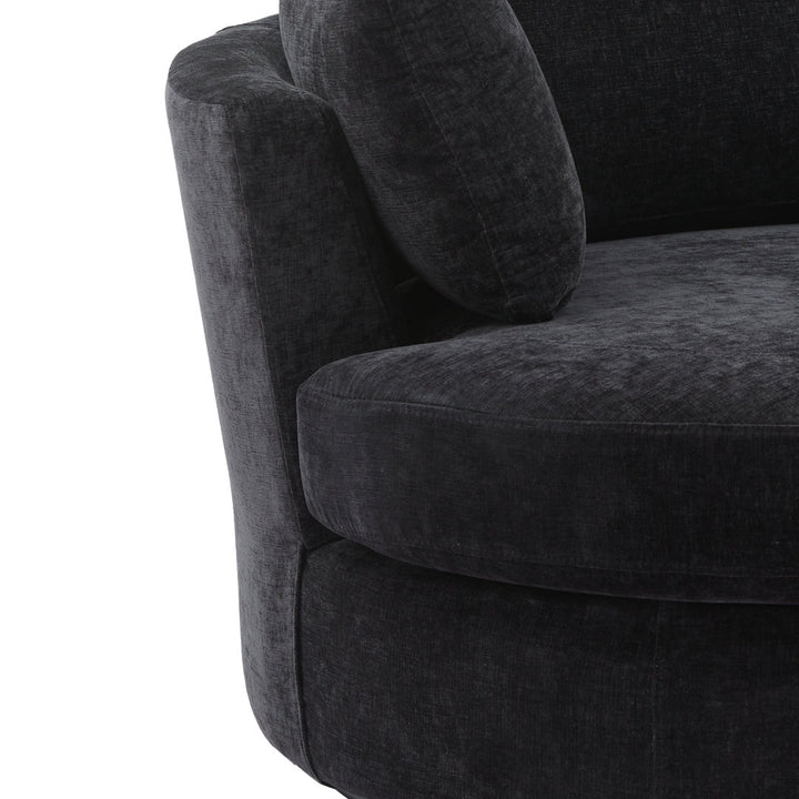 42" Wide Slipcovered Swivel Barrel Chair Latitude Run® Body Fabric: Black Chenille