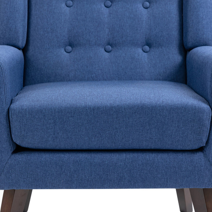 Jaqueze 28.6'' Wide Armchair George Oliver Fabric: Blue Linen Blend