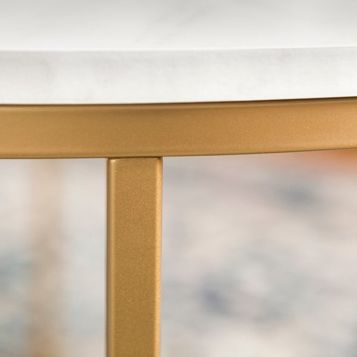 Wasser Cross Legs Coffee Table Mistana™ Table Top Color: White, Table Base Color: Gold