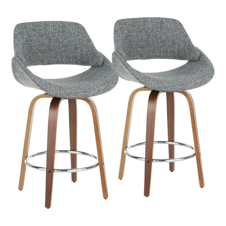Lakyia Upholstered Bar & Counter Stool with Round Footrest George Oliver Upholstery: Gray, Seat Height: Counter Stool (26" Seat Height)