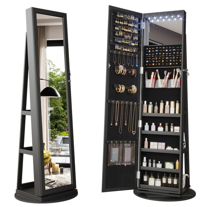 Chrisney 21.6'' Wide Jewelry Armoire with Mirror Loon Peak® Color: Black