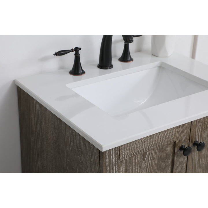 Ahmed 24" D x 19'' D x 34'' H Single Bathroom Vanity Sand & Stable™ Base Finish: Weathered Oak