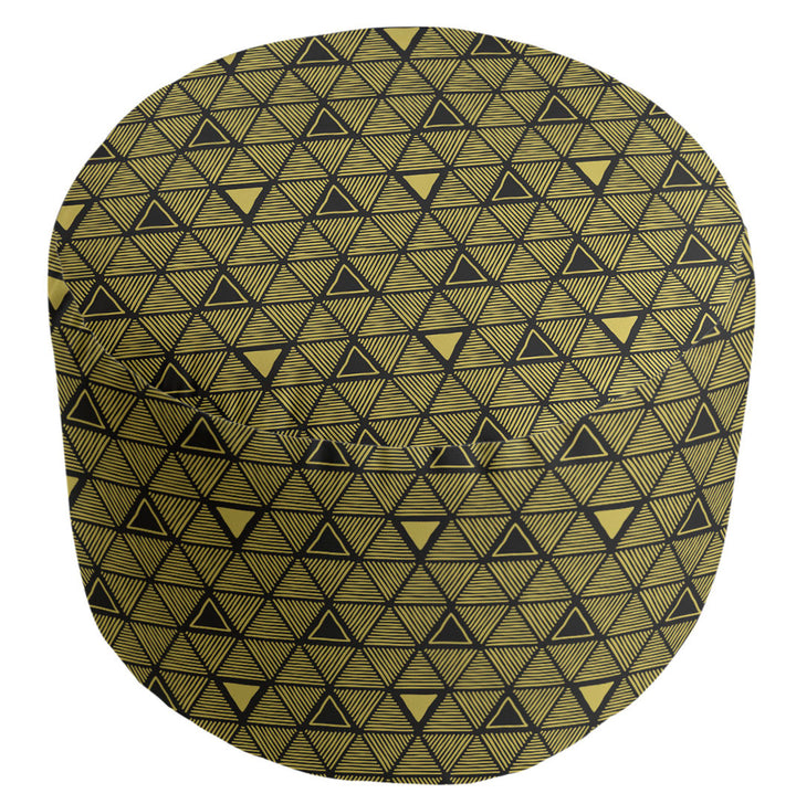 Full Color Hand Drawn Triangles Pouf East Urban Home Upholstery Color: Dark Yellow