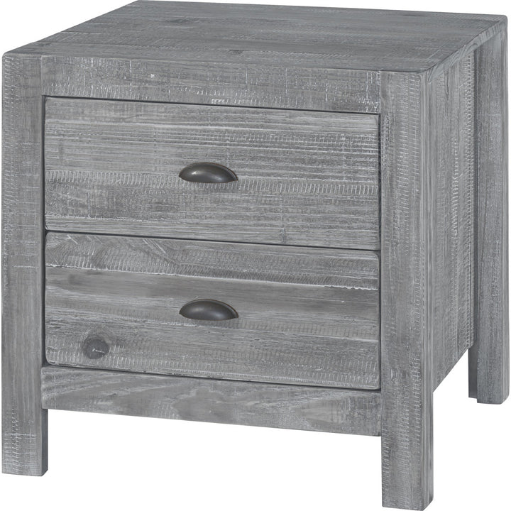 Montauk 2 Drawer Nightstand Grain Wood Furniture Color: Rustic Gray