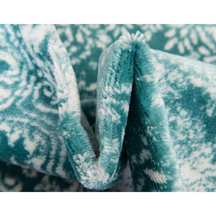 Coblitz Damask Turquoise Area Rug Dakota Fields Rug Size: Oval 7'10" x 10'