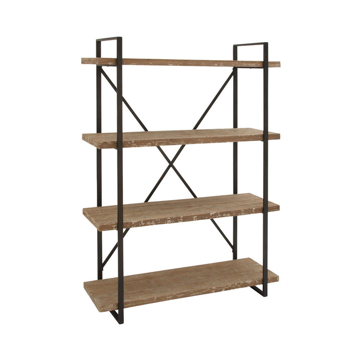 Wood 4 Shelves Storage Brown Shelving Unit 17 Stories