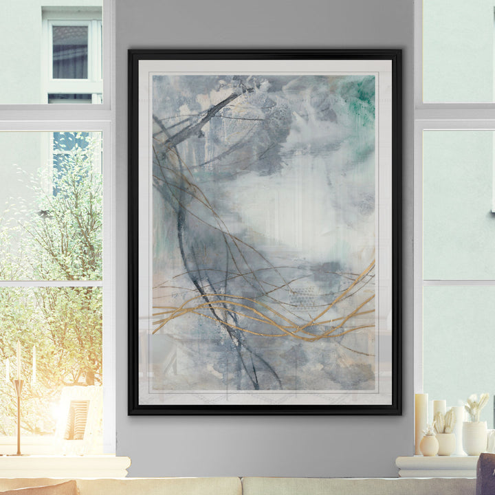 Undulating Oro II - Painting Print on Canvas Etta Avenue™ Size: 26.5" H x 36.5" W x 1.5" D Format: Black Framed