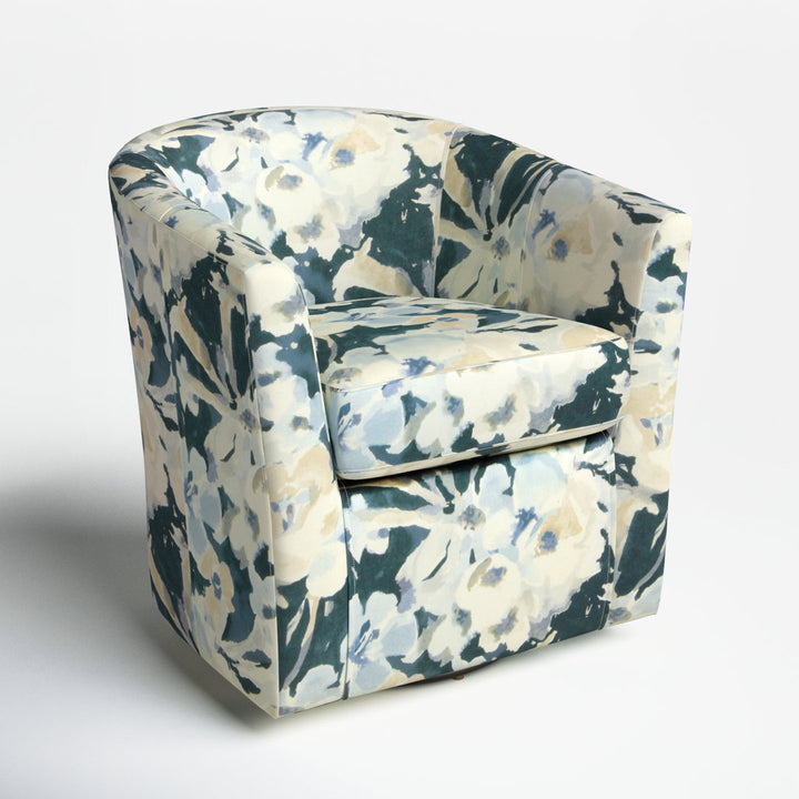 Hansell 31" Swivel Barrel Chair Andover Mills™ Fabric OR Leather Type: Rhiannon Polyester Blend