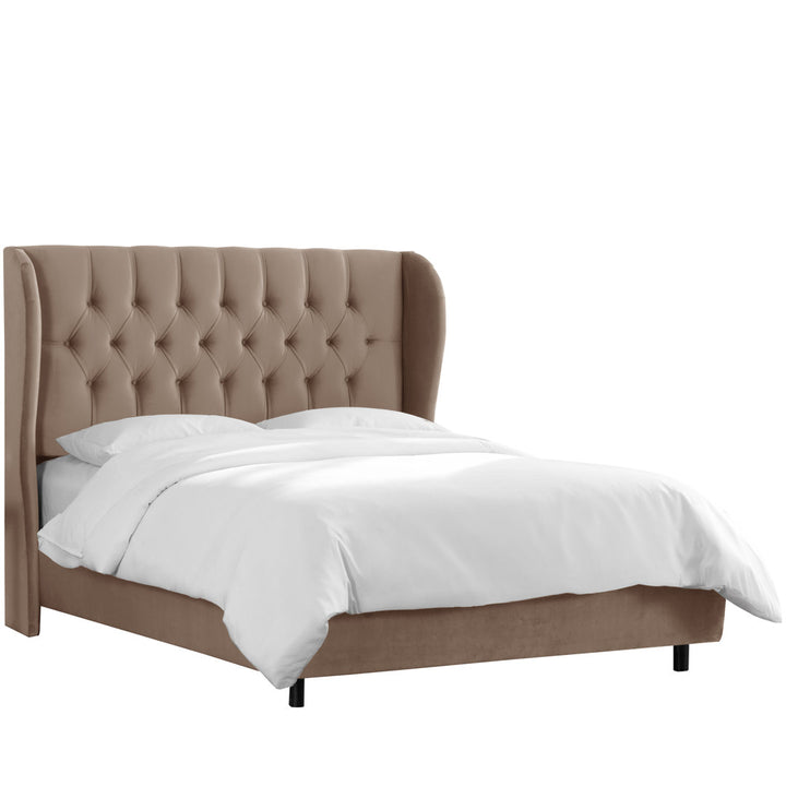 Knaresborough Tufted Upholstered Low Profile Standard Bed Greyleigh™ Size: Full Body Fabric: Classic Cocoa Performance Velvet