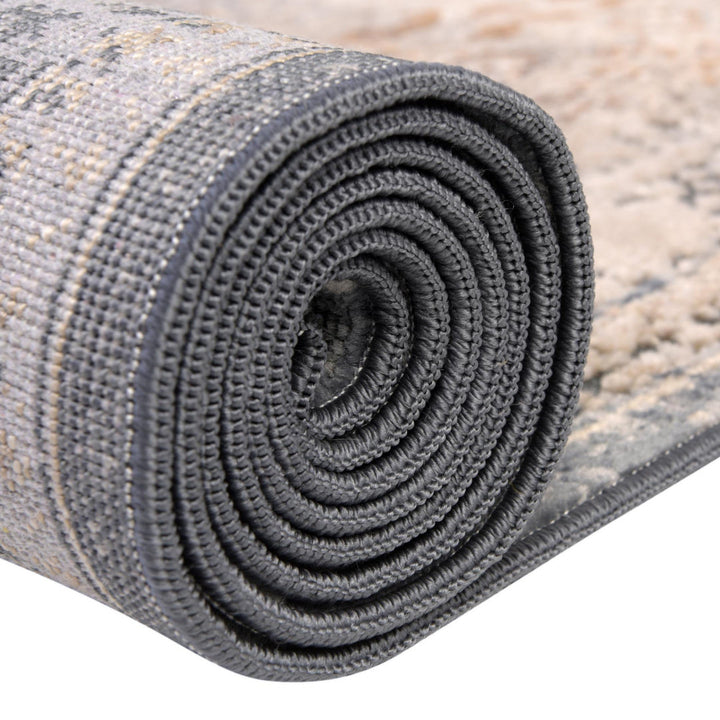 Arloa Oriental Beige/Navy Blue Area Rug Lark Manor™ Rug Size: Round 7'